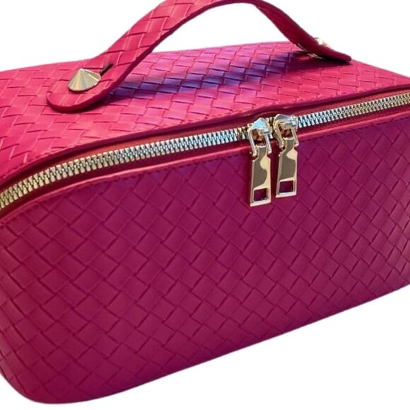 NWT  Li&Ko Travel Makeup Bag, Large Travel  Waterproof Cosmetic bag, Top Handle - Picture 1 of 6